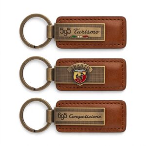 Metal & Leather Keychain | Leather Keychain Name Engraved